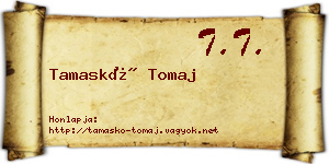 Tamaskó Tomaj névjegykártya